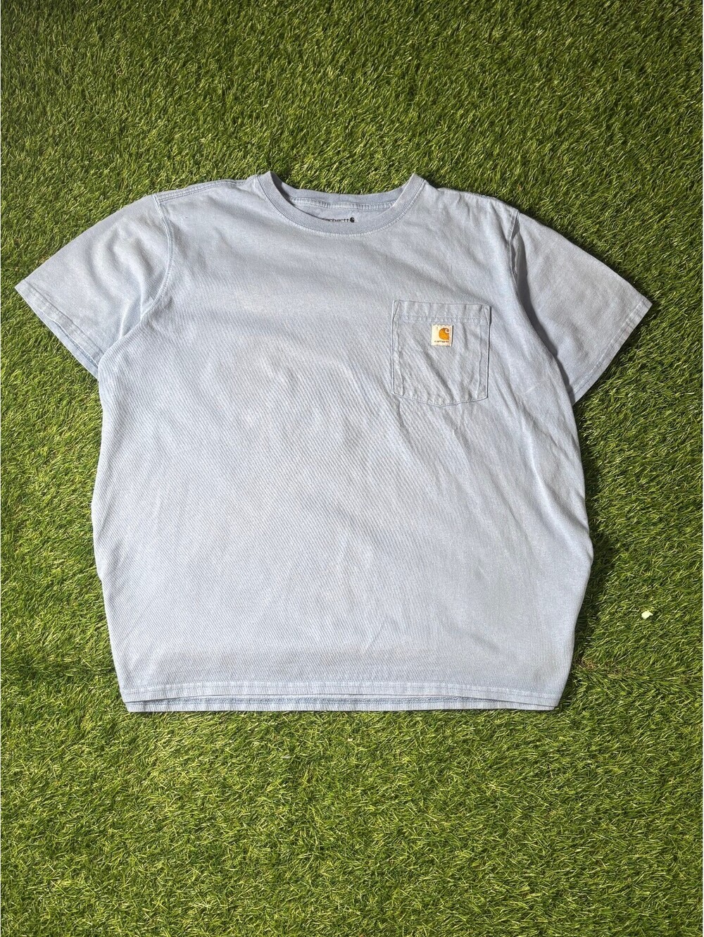 Carhartt Loose Fit Light Blue Cotton T-Shirt Men Size XXL